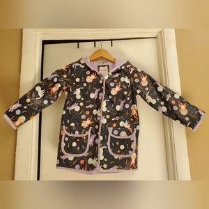 Girls 5T Cat & Jack Rain Jacket Astronaut Kitty Pattern
